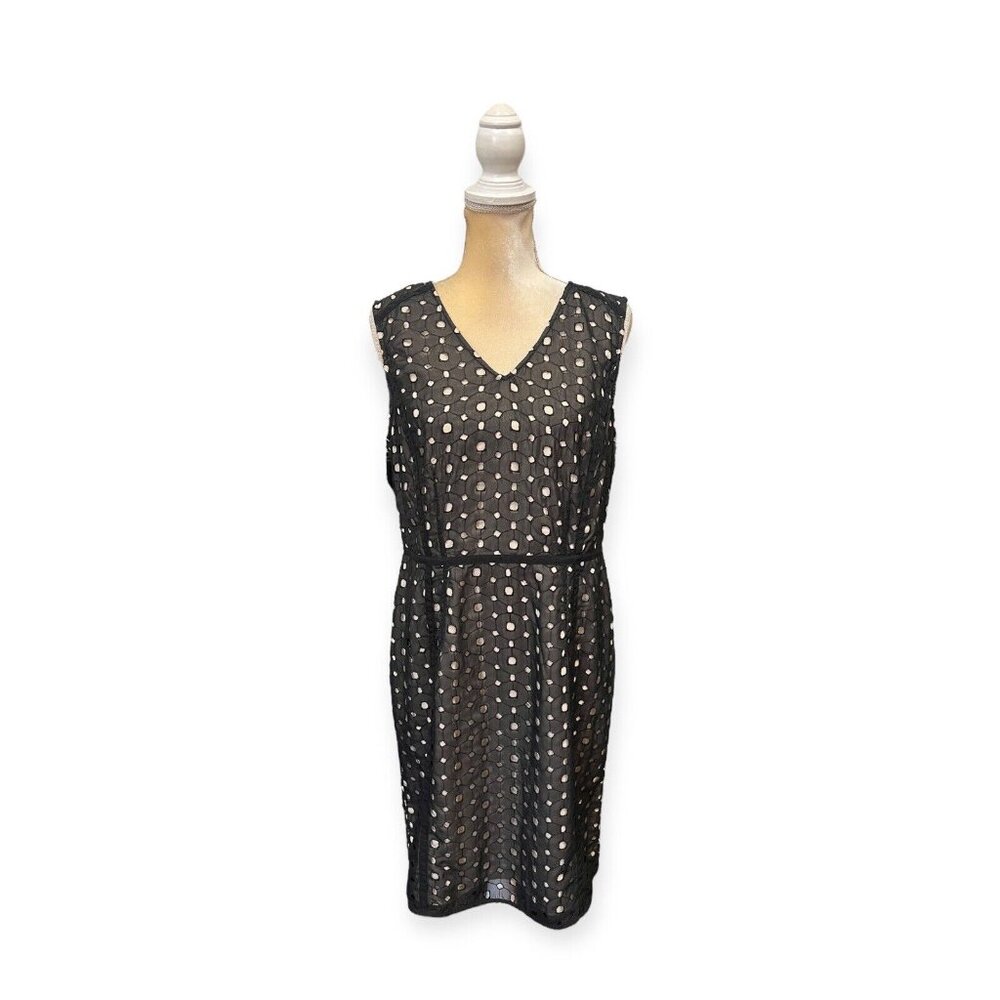The Limited Black Sleeveless Sheath Dress Size 14 V Neck